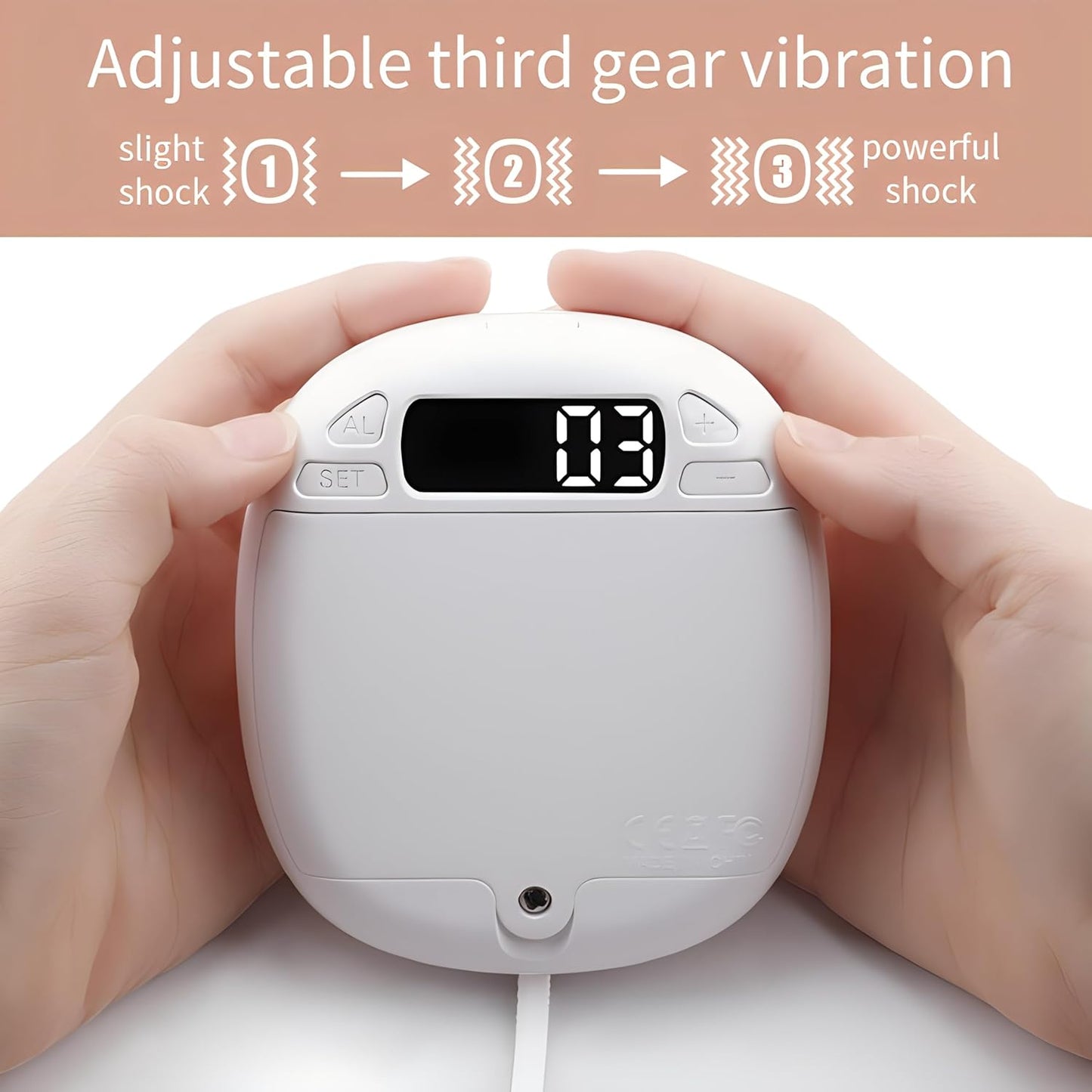 Digital Vibration Alarm Clock, Portable Bed Shaker with Snooze Adjustable Vibration for Heavy Sleepers Hearing Impaired, Under Pillow LED Display Flash Light Portable Rope(Blue)