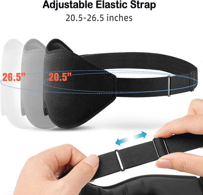 LitBear Sleep Mask for Side Sleeper Women Men, Eye Mask for Sleeping | Light Blocking 3D Contoured Sleeping Mask, Soft Breathable Sleep Eye Mask with Adjustable Elastic Strap for Travel, Black