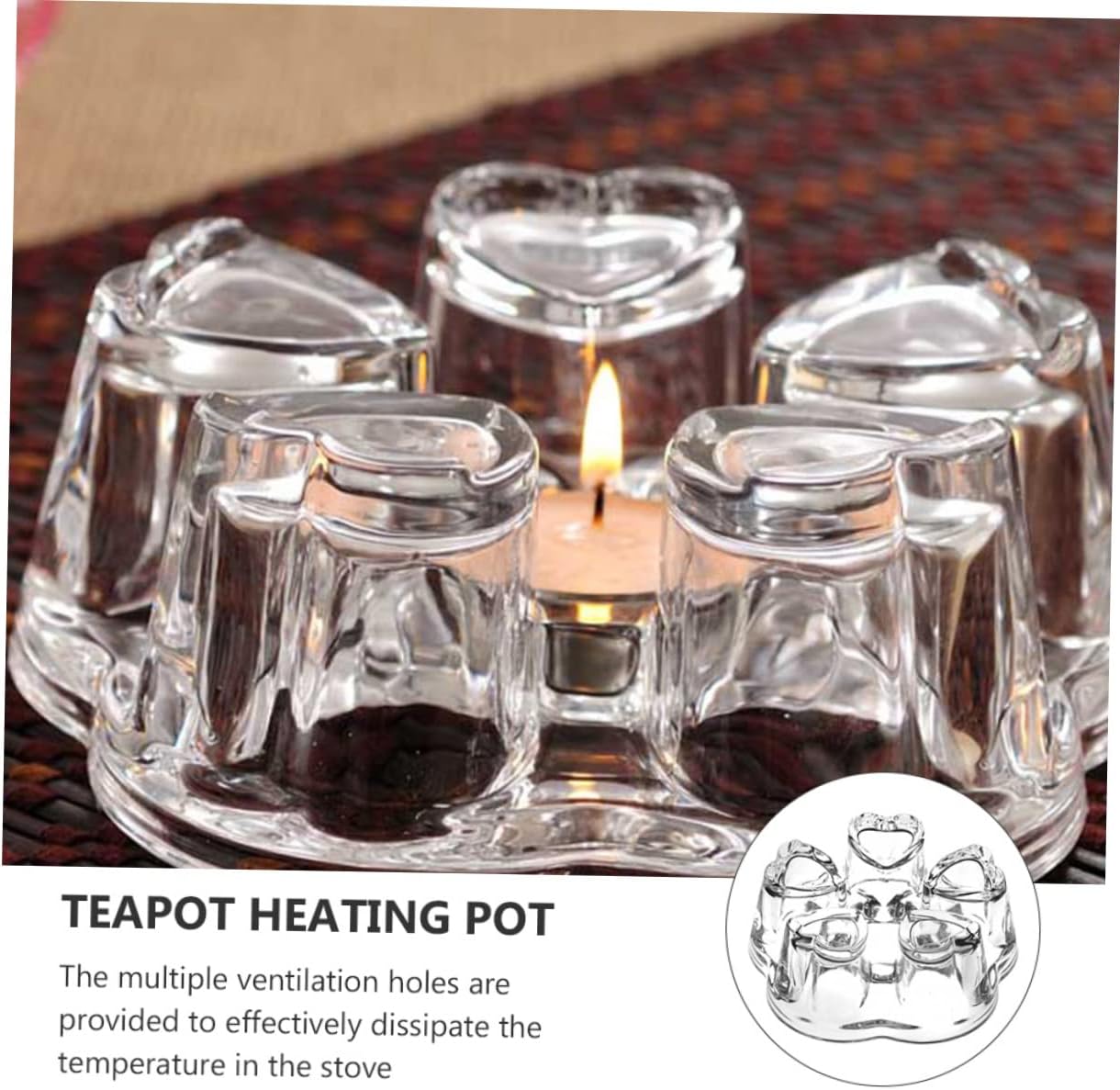 2Pcs Teapot Warmer Borosilicate Heating Stand for Tea for Home and Office Safe Ventilation for Housewarming and Birthdays