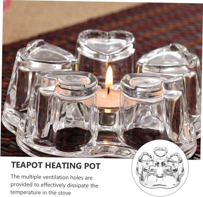 2Pcs Teapot Warmer Borosilicate Heating Stand for Tea for Home and Office Safe Ventilation for Housewarming and Birthdays