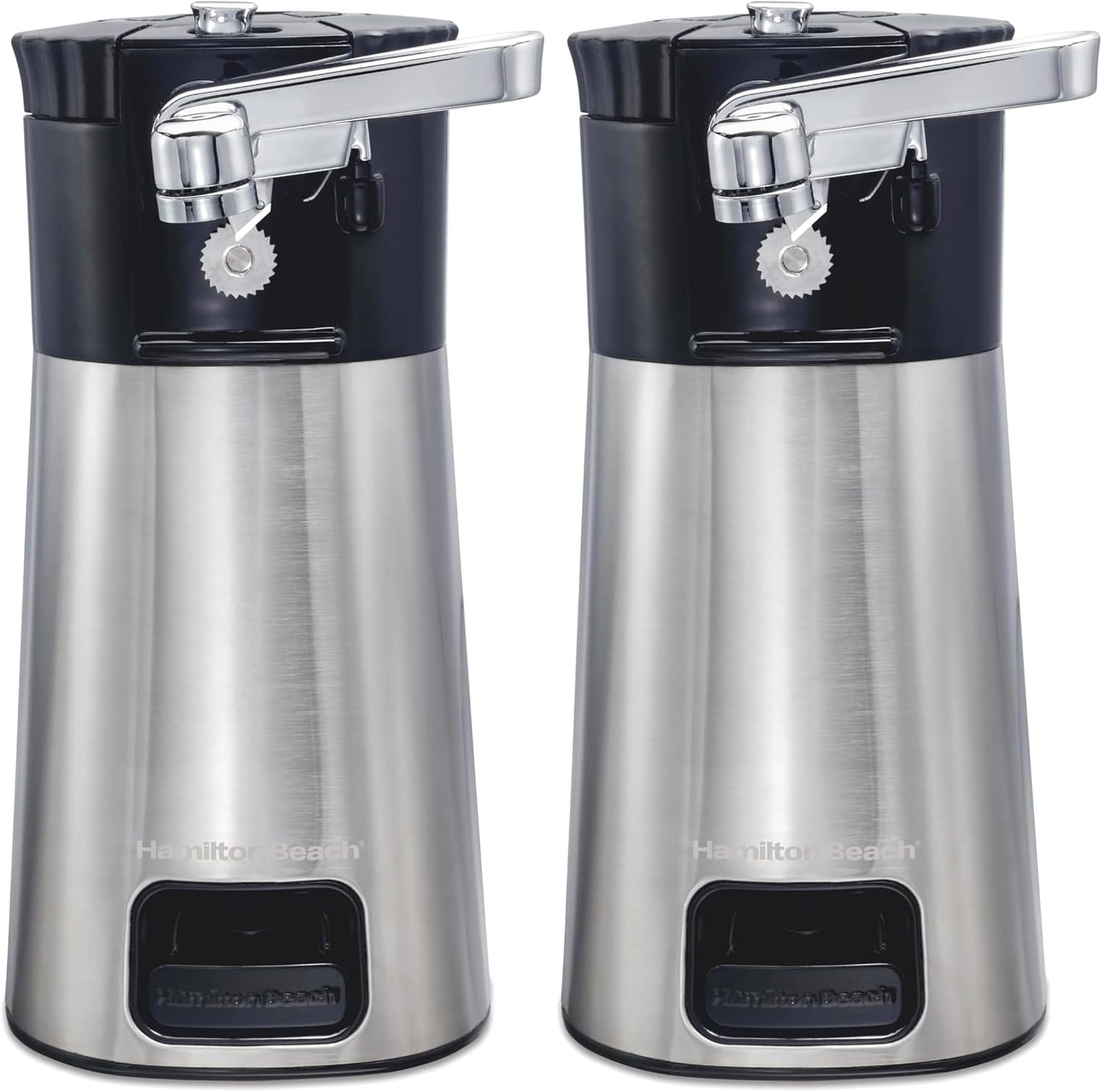Hamilton Beach OpenStation Electric Can Opener With Automatic Shutoff | SureCut Technology Easily Aligns Cans | OpenMate Multi-Tool Jar & Bottle Opener | Cord Storage | Stainless Steel | 76382FJ