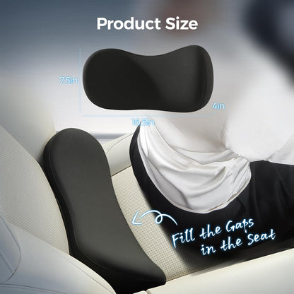 BABUR Lumbar Support Pillow for Car, Coccyx Pain Relief Cushion | Tightly Around the Coccyx, Ergonomics Memory Foam, Skin-Friendly Fabric, Fit Car Drive, Office Chair, Rest Seat, Wheelchair