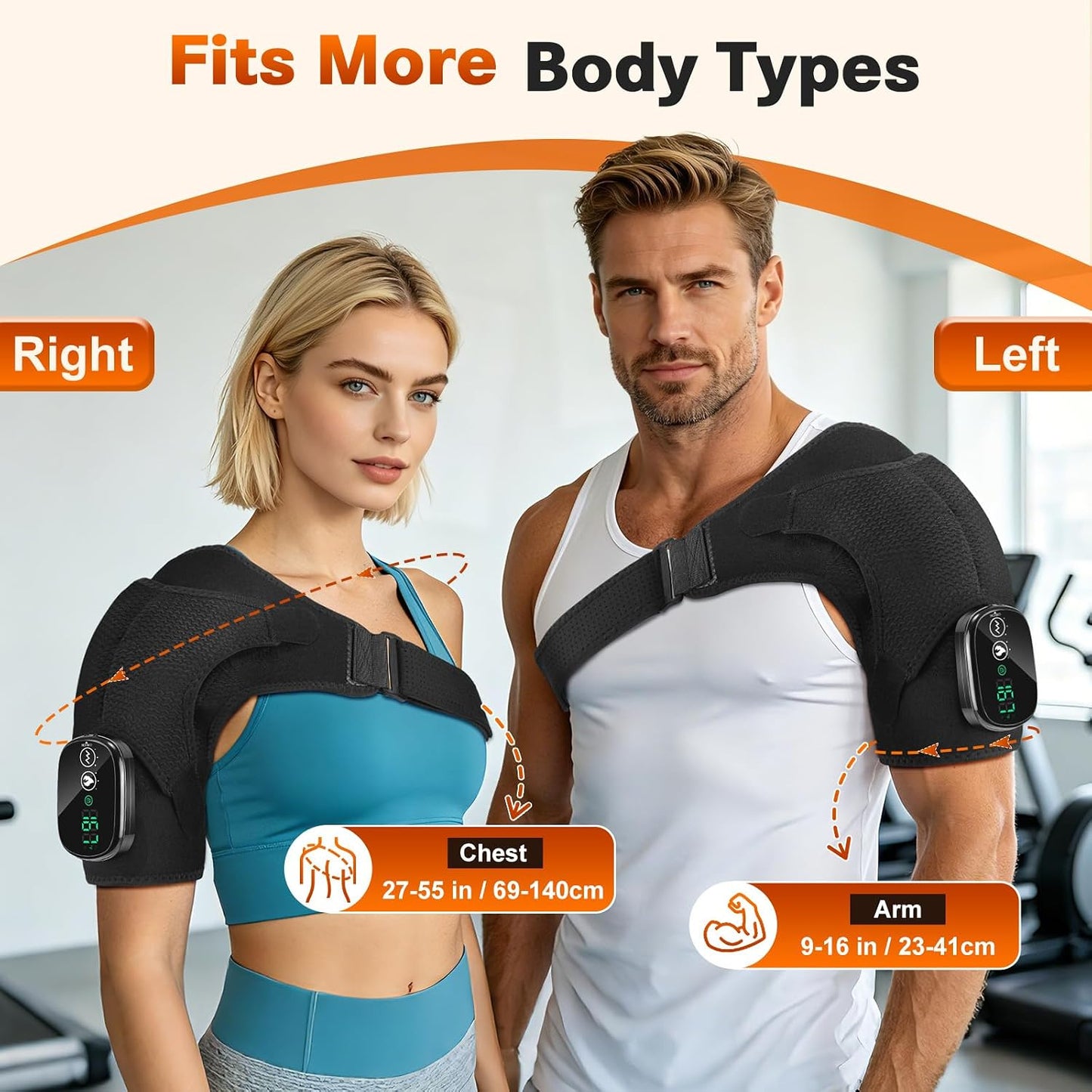 Cordless Shoulder Heating Pad with Massage, Heated Shoulder Wrap Massager for Deep Tissue Pain Relief, Frozen Shoulder & Rotator Cuff Heating Pad with Adjustable Heat and Vibration