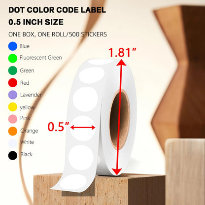 1/2 Inch Round Sticker,4 Rolls 2000Pcs Small Dot Stickers Color-Code Dots | Red+Yellow+Blue+Green 1.3cm Small Stickers Round Color Coding Circle Dots Stickers, Roll Dot Sticker Label for Office Home