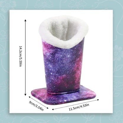 Plush Lined Eyeglasses Holder, Cute Magnetic PU Leather Glasses Stand Case for Women Men Kids