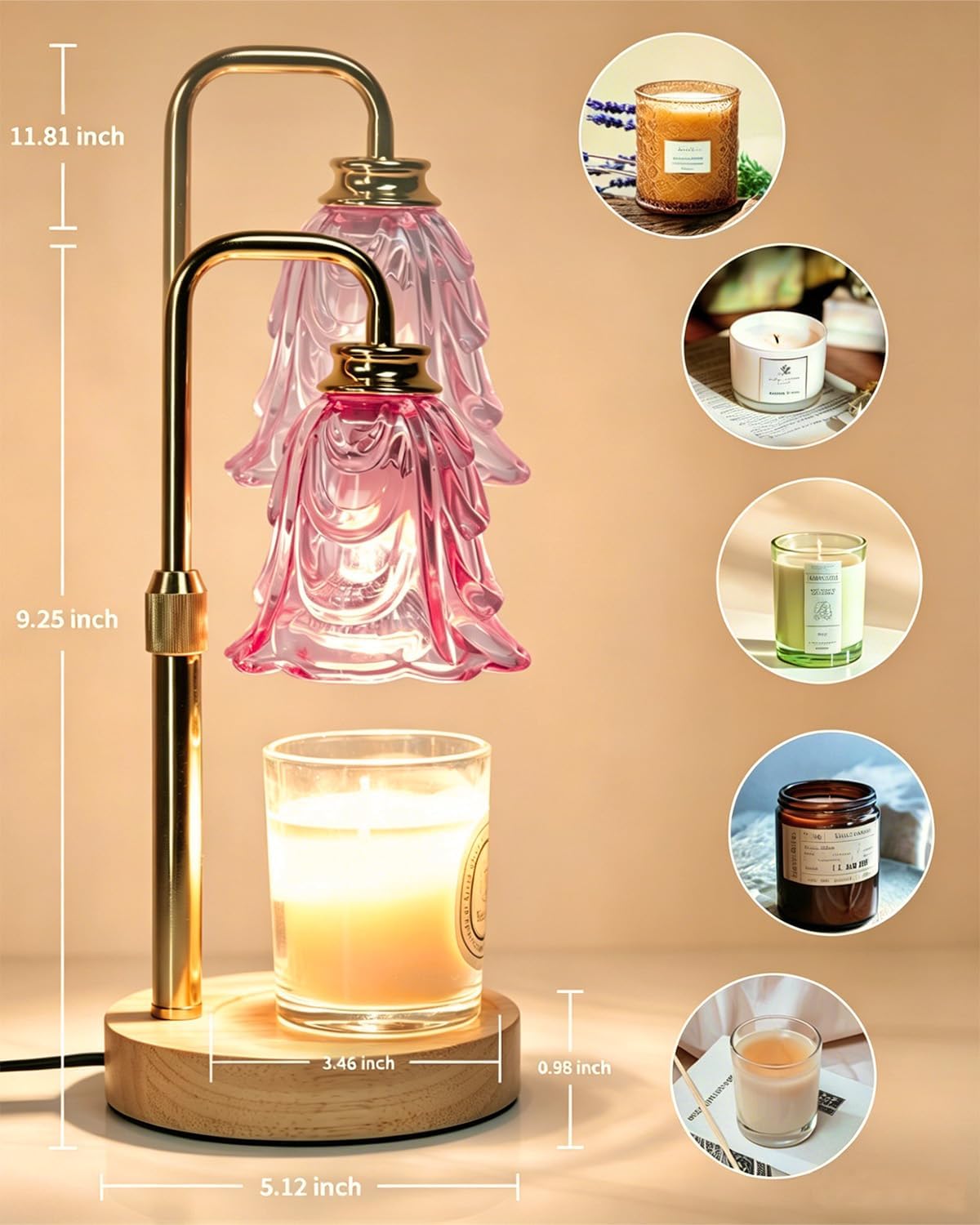 SupBri Candle Warmer Lamp with Timer, Christmas Birthday Gifts for Women