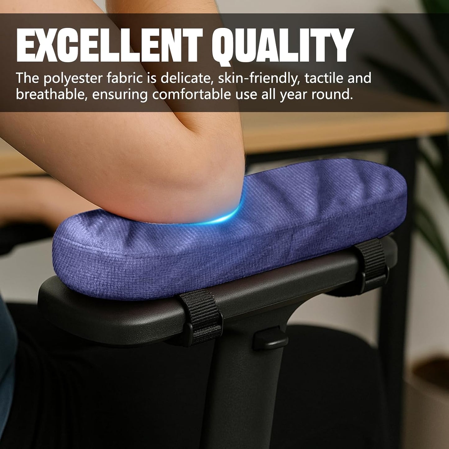 wuyaoyao 2PCS Car Seat Armrest Covers, Comfortable Auto Seat Elbow Support Cushion Pad, Soft Front Seat Chair Armrest Pads, Anti-Scratch Arm Rest Cover Protectors for Car Home Office (Purple)