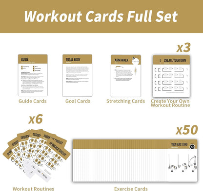 Half Balance Ball Workout Cards, 62 Exercises Cards Deck Large Size 5" x 3.5" Fitness Cards for Women & Men, Beginner Fitness Guide to Training Exercises at Home or Gym