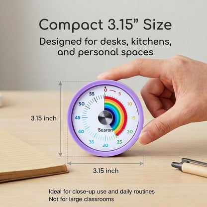 Searon Magnetic Visual Classroom Timer for Teachers, 60-Minute Countdown | No-Tick with Sound or Silent LED Alert, Pause, Magnet/Stand/Hang for Reading, Small Groups & Classroom Routines