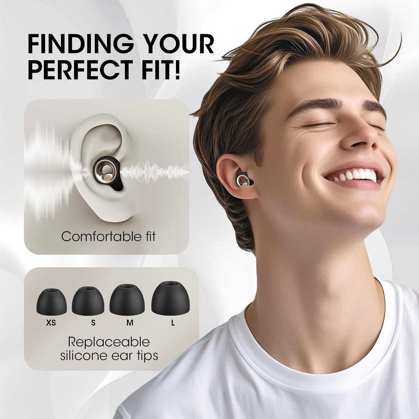 Noise Cancelling Ear Plugs for Sleeping, 60dB (SNR) Silicone Ear Plugs for Noise Reduction, Reusable Sleeping Earplugs for Snoring, Concert & Shooting Ear Protection(Charcoal Gray)