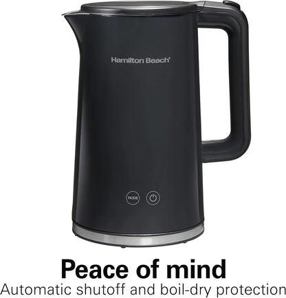 Hamilton Beach Digital Temperature Control Electric Tea Kettle, Hot Water Boiler & Heater 1.7L, 5 Preset Modes + Keep Warm, Fast Boil 1500 Watts, BPA Free, Cool-Touch Exterior, Black (41033) | Fast Boiling 1500 Watts |Temp Control + 5 Presets |