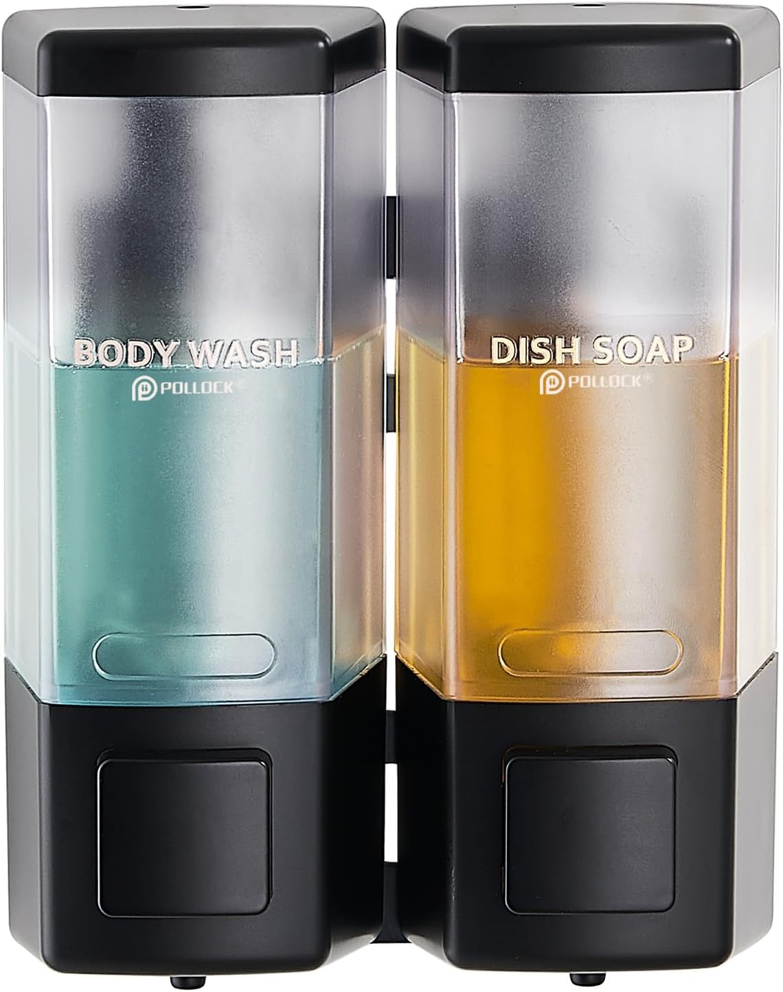 Pollock Shampoo and Conditioner Dispenser,Black 3 Chamber * 500ML | Shower Soap Dispenser Wall Mounted, Body Wash Dispenser No Drill,Refillable Shower Dispenser for Bathroom,Hotel,Public Place