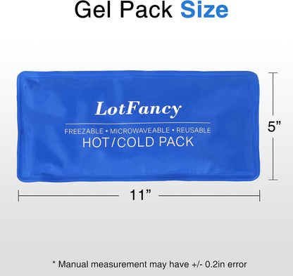 LotFancy Ice Pack for Injuries, Pack of 2, Reusable Hot Cold Pack for Therapy, Cooling or Heating Pad for First Aid, Back Shoulder Neck Head Feet Pain Relief, 11 x 5 Inches