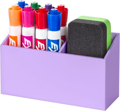 BEYGORM Magnetic Dry Erase Marker Holder for Whiteboard & Refrigerator | Non-slip Acrylic Pen Holder for Classroom, Fridge Magnet, Locker Organizer Accessories, Teacher & School Supplies(Black)