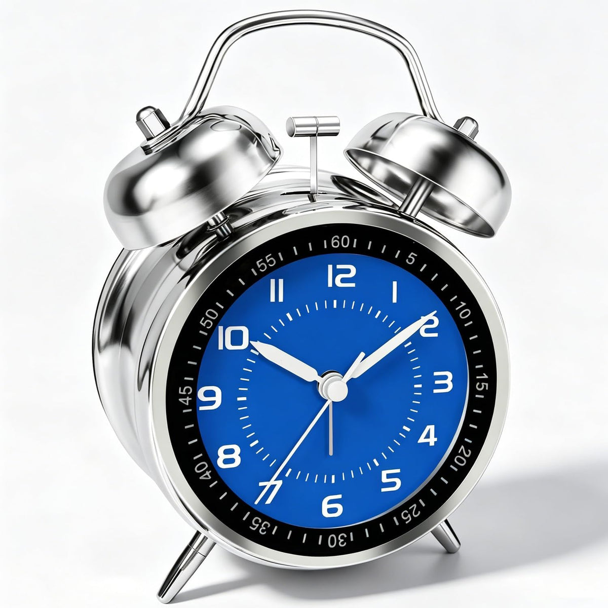 4.5" Metal Loud Alarm Clock for Heavy Sleepers Adults, Analog Battery Operated Alarm Clock with Bells Glow in Dark Numbers, Silent Old School Bedside Desk Clock for Bedroom Office Kids, Black