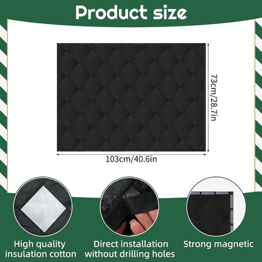 Magnet Fireplace Cover 41" x 29" Fireplace Blocker Blanket with Magnets Indoor Fire Place Draft Stopper Flue Blocker for Living Room Keep Indoor Drafts Out Stops Heat Loss, Black