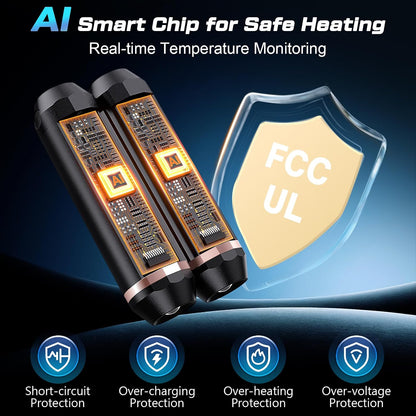 3-in-1 AI Hand Warmers Rechargeable 10000mAh 24Hrs 360° Heating | Dual Power Bank & Flashlight, Portable Pocket Heater, Outdoors Hunting Camping Accessories, Gift for Men Women