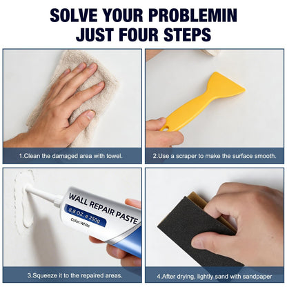 2PCS Drywall Repair Kit, Wall Mending Agent, Wall Patch Repair Kit with Scraper, Multi-Functional Drywall Patch Paste Repair Kit for DIY Home Fix