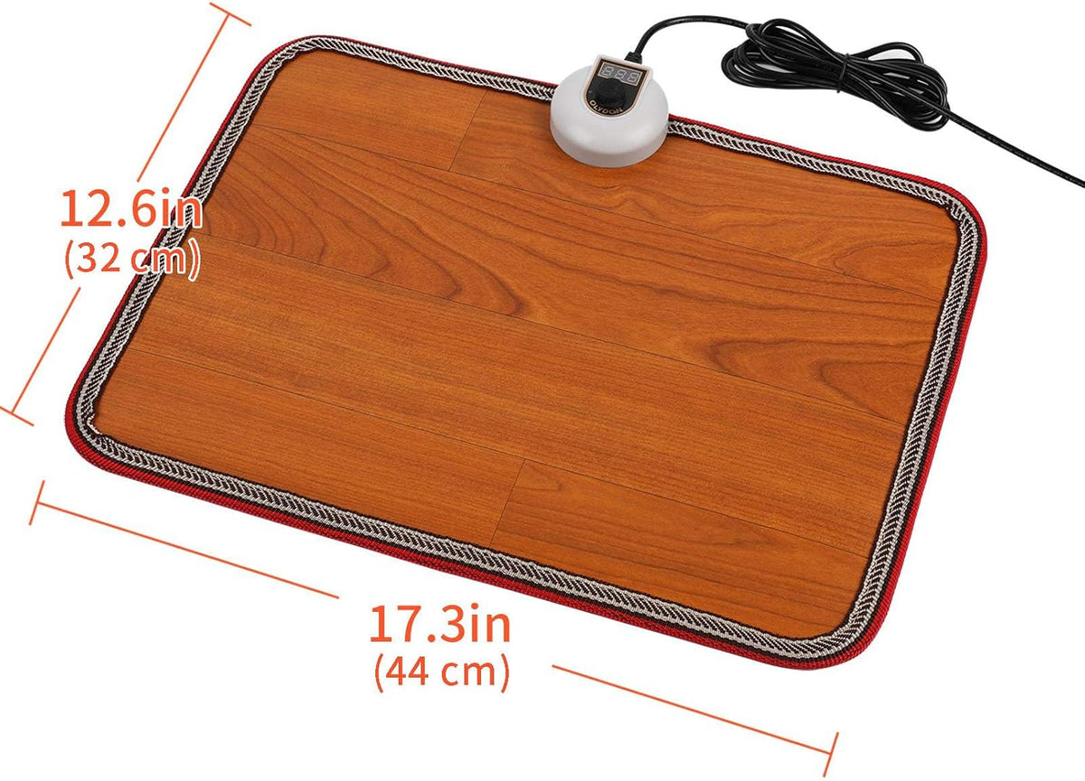 Electric Heated Floor Mats Under Desk, Heated Foot Warmer - 110v Toes Warming Heater for Office and Home(Stone Grain)