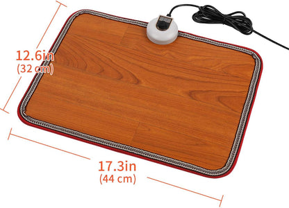 Electric Heated Floor Mats Under Desk, Heated Foot Warmer - 110v Toes Warming Heater for Office and Home(Stone Grain)