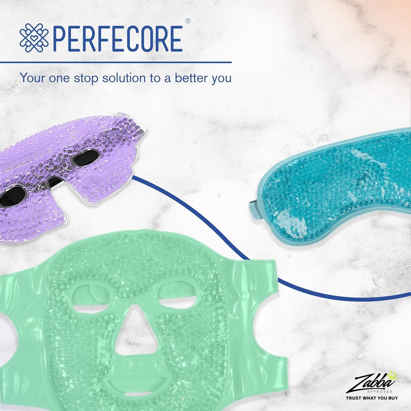 Cooling Gel Eye Mask Cold Compress for Puffy Eyes, Dark Circles, Headaches, Purple