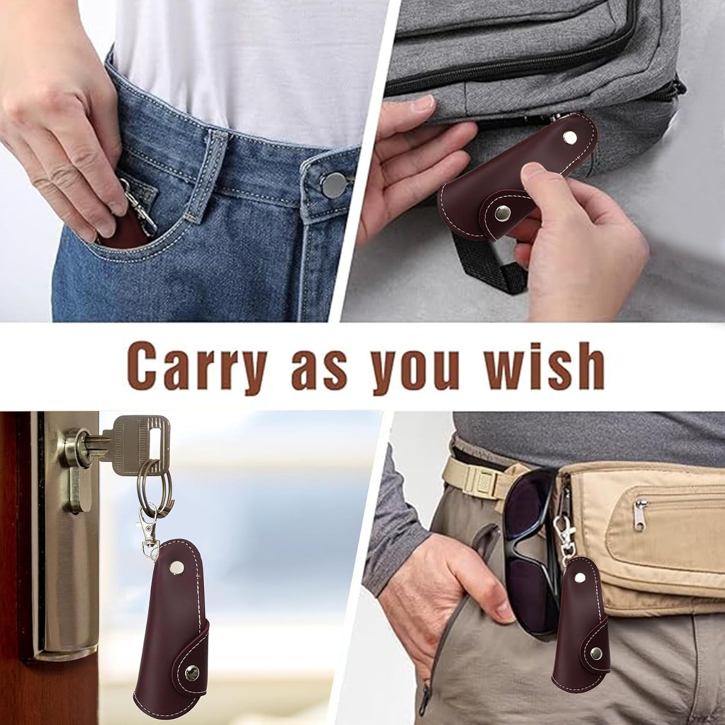 Metal Shoe Horn with Holster, 1 Pc Foldable Shoe Horn with Keychain, Travel Mini Stainless Steel Shoe Spoon
