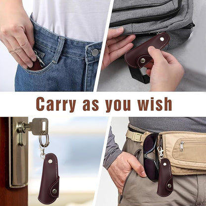 Metal Shoe Horn with Holster, 1 Pc Foldable Shoe Horn with Keychain, Travel Mini Stainless Steel Shoe Spoon