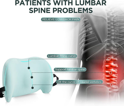 Lumbar Support Pillow for Office Chair, Memory Foam Car Back Cushion | Lumbar Pillow Lower Back with 4d Mesh Cover Adjustable Straps, Ergonomic Chair Back Pillow for Office, Car, Gaming Chairs