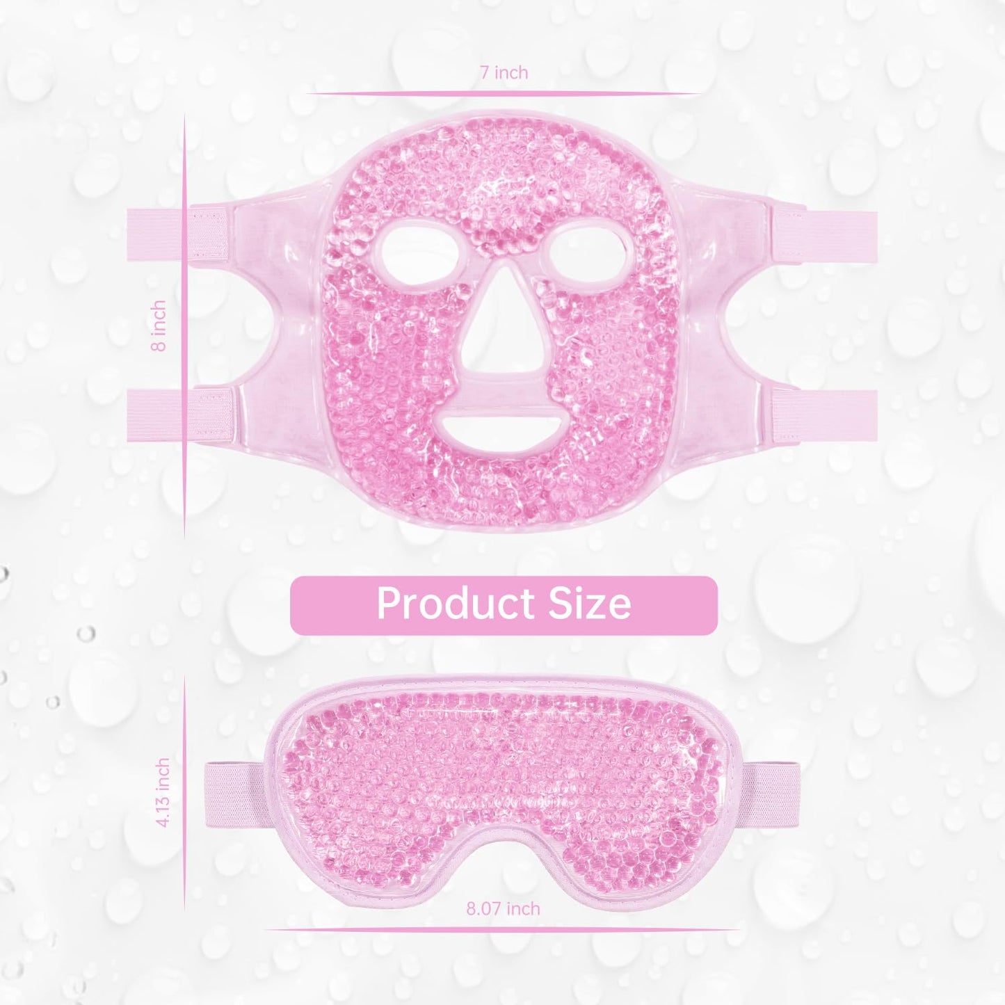 ZNÖCUETÖD Cold Face Eye Mask Ice Pack Reduce Facial Puff, Dark Circles, Hot Cold Compress Pack, Face SPA Gift for Woman Sleeping, Pressure, Headaches, Skin Care, Post Laser Cosmetic Care, Reversible