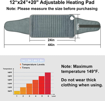MELCAM Heating Pad for Back Pain & Period Cramps with Auto Shut Off