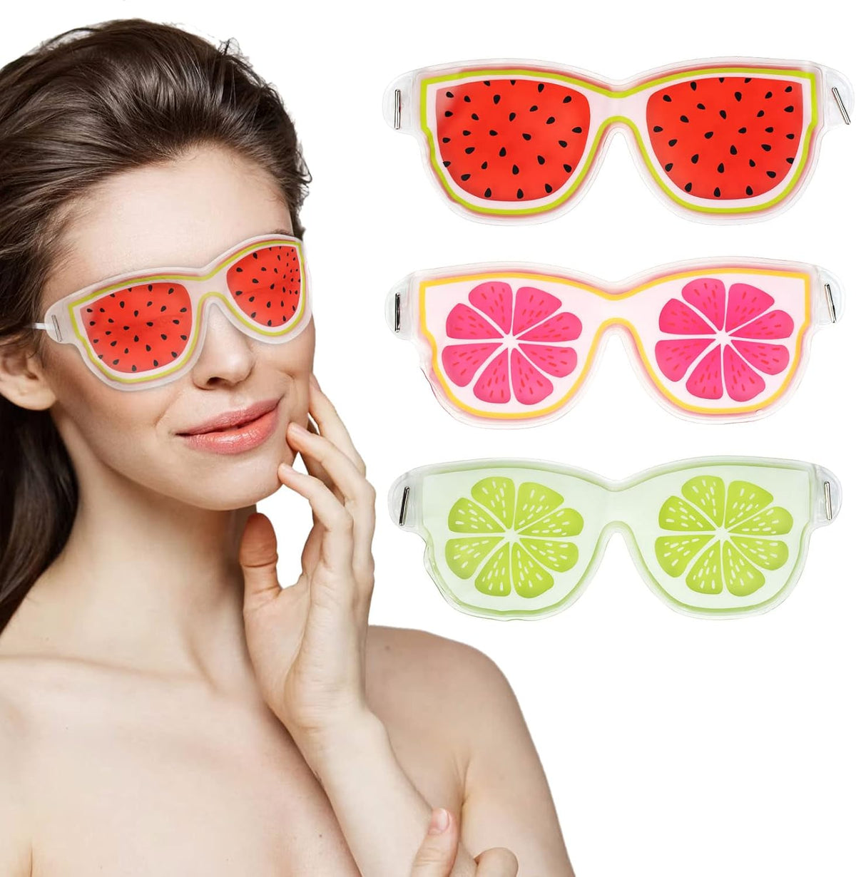 Gel Eye Mask for Dark Circles and Puffiness,Cold/Hot Packs Reusable Cute Cooling Ice Eye Masks,Relief Migraine Eyes Swollen,Soft & Non Toxic Suitable for Kids,Woman and Man(3 Pack)