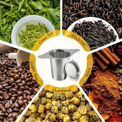 2-Pack 304 Stainless Steel Tea Infusers with Double Handles, Ultra-Fine Mesh Loose Leaf Strainers, Fits Most Teapots & Mugs, Easy to Clean – Great Gift for Tea Lovers