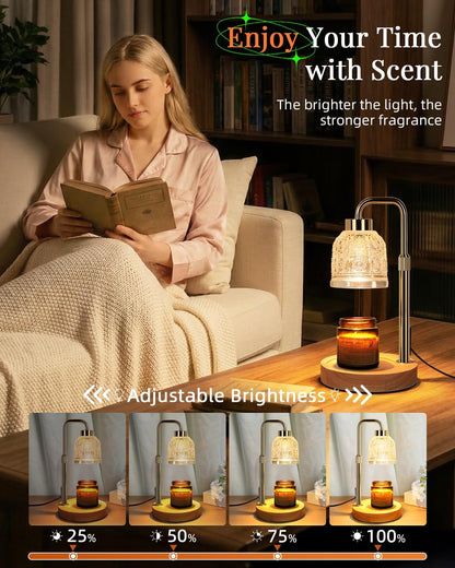 AIFEI Candle Warmer Lamp with Timer, Birthday Gifts for Women Mom, Black | FlameSafety Candle Lamp - Dimmable Adjustable Height with 2 Bulbs, House Warming Gifts New Home, Fits Most Jar Candle