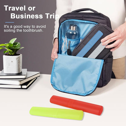 Mulbozy 4 Packs Portable Travel Toothbrush Case, Breathable Plastic Toothbrush Holder for Home, Travel, Business, Camping, School