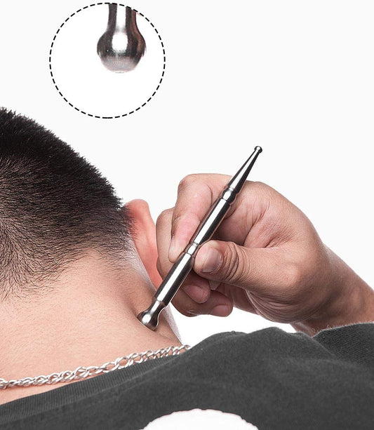 FeelFree Sport Manual Acupuncture Pen, Acupressure Pen & Fascia Stick | Stainless steel massage tool with dual heads for trigger points