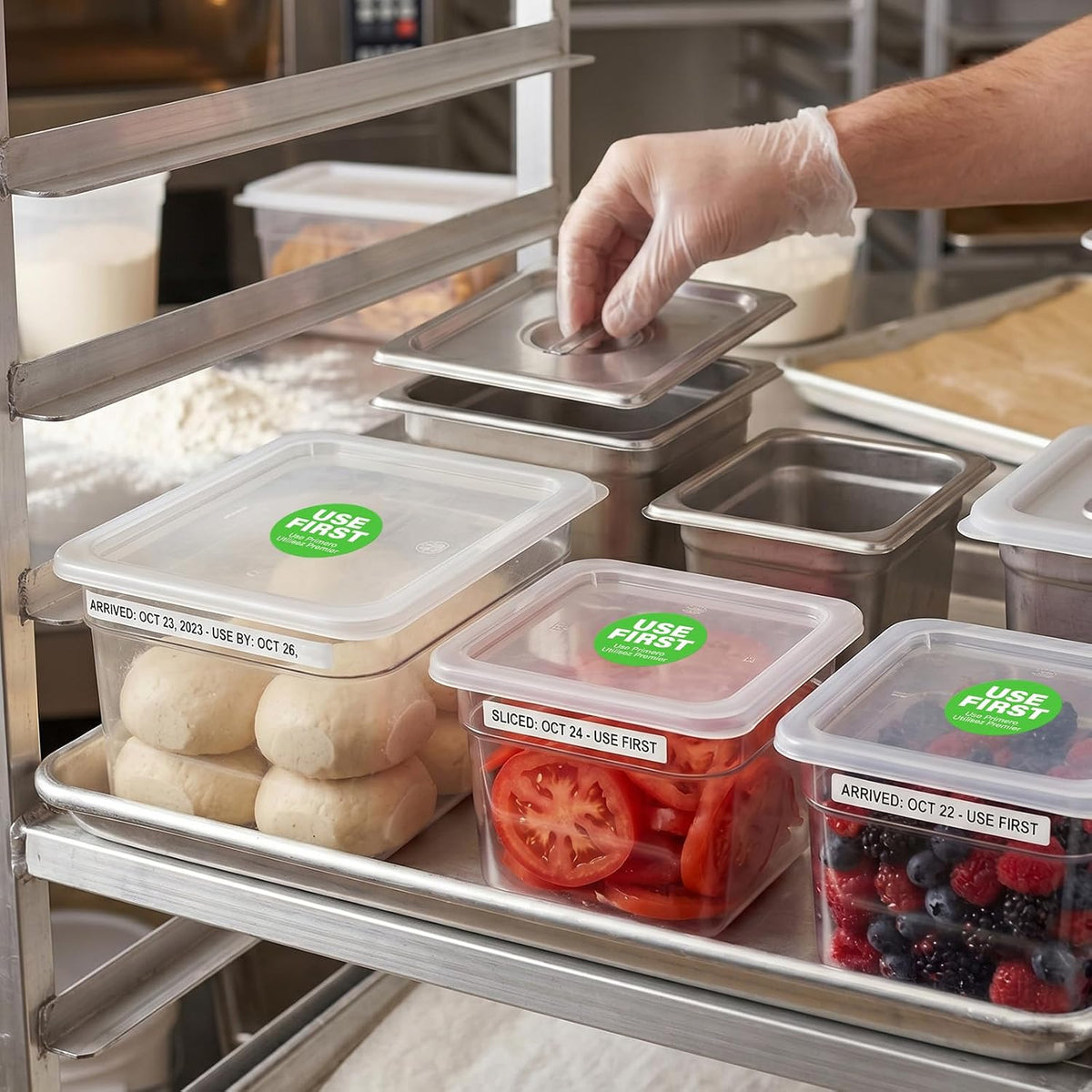 500Pcs Use First Stickers 1.5 Inch Food Service Labels Waterproof