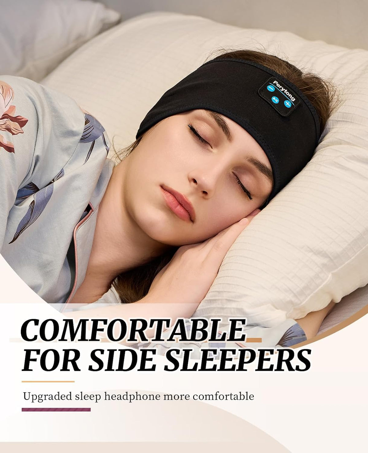 Perytong 2 Pack Sleep Headphones, Sleeping Headphones | Bluetooth Headband with Ultra-Thin HD Stereo Speaker, Wireless Headphone for Sports, Insomnia, Yoga, Air Travel, Meditation