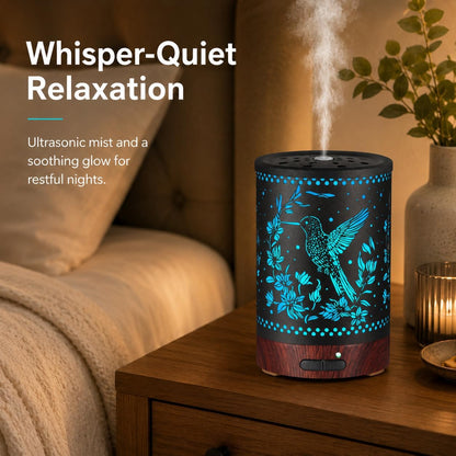 Tree Essential Oils Diffuser for Home 150ML Aromatherapy Diffuser | Birthday Gifts for Women mom,Metal Cool Mist Humidifier with 7 Colors Lights Waterless Auto Off Air Diffusers