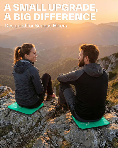 Sportneer Sitting Pad, 0.13lbs Lightweight Waterproof Folding Seat Pad for Backpacking, 15.75'' x 15.75'' Portable Camping Seat Mat for Hiking, Picnics & Outdoor Use