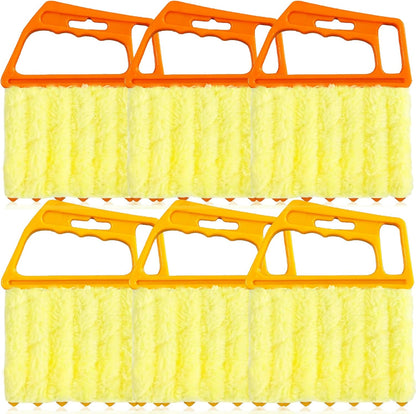 AOCEAN 2 Pcs Blind Cleaner Duster Tool, 7-Finger Dusting Cleaner Tool for Window & Air Vent, Washable Handheld Microfiber Duster Brush for Blinds Dust Dirt