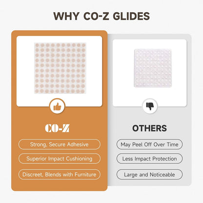 CO-Z Felt Furniture Sliders - 16 Pack with 8 Plastic & 8 Felt Sliders, 3 1/2" Reusable Furniture Sliders for Carpet Hardwood Floors, Heavy-Duty Furniture Gliders Movers, Moving Pads for Hard Surfaces