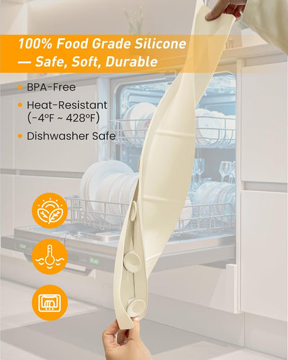 Sink Splash Guard 18" 23" 30" Silicone Water Guard with Strong Suction Cups, Faucet & Countertop Protector, Bathroom & Sink Edge Splash Guard Strip, Dishwasher Safe-Grey 18"