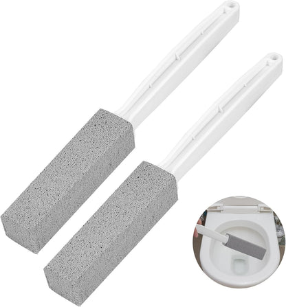Herda 8-Pack Pumice Stone Scouring Stick with 2 Universal Handles, Pumice Stone for Cleaning Stove, Toilet, Tub, Grill, Swimming Pool, Sink, Removes Hard Water Rings, Calcium Deposits, Rust Buildup