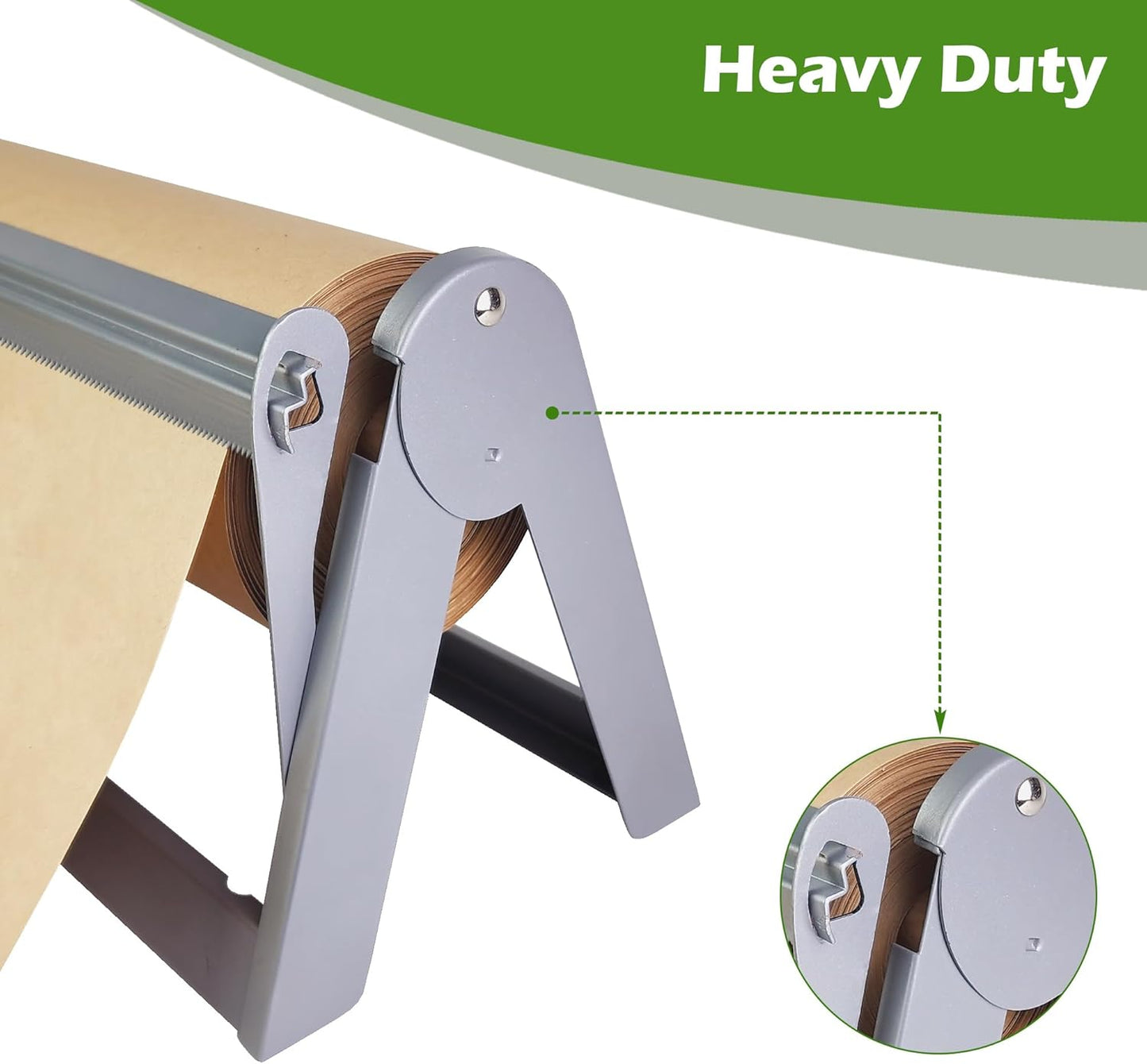 Ecohu 24in Wrapping Paper Roll Cutter - Holder Dispenser for Butcher Freezer Craft Paper Rolls with Updated Serrated Blade for Gift Wrap. Non-Slip Cutting Tool for Kitchen, Craft Room-Set on Tabletop