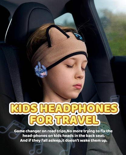 KIDSBAND Kids Bluetooth Headphones, Sleep Headband [Wireless & Wired Playback 2in1] Foldable Headphones for School/Travel/Tablet/Sleep