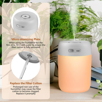 Plant Humidifier Indoor, 650ml Humidifier for Plants, Gray
