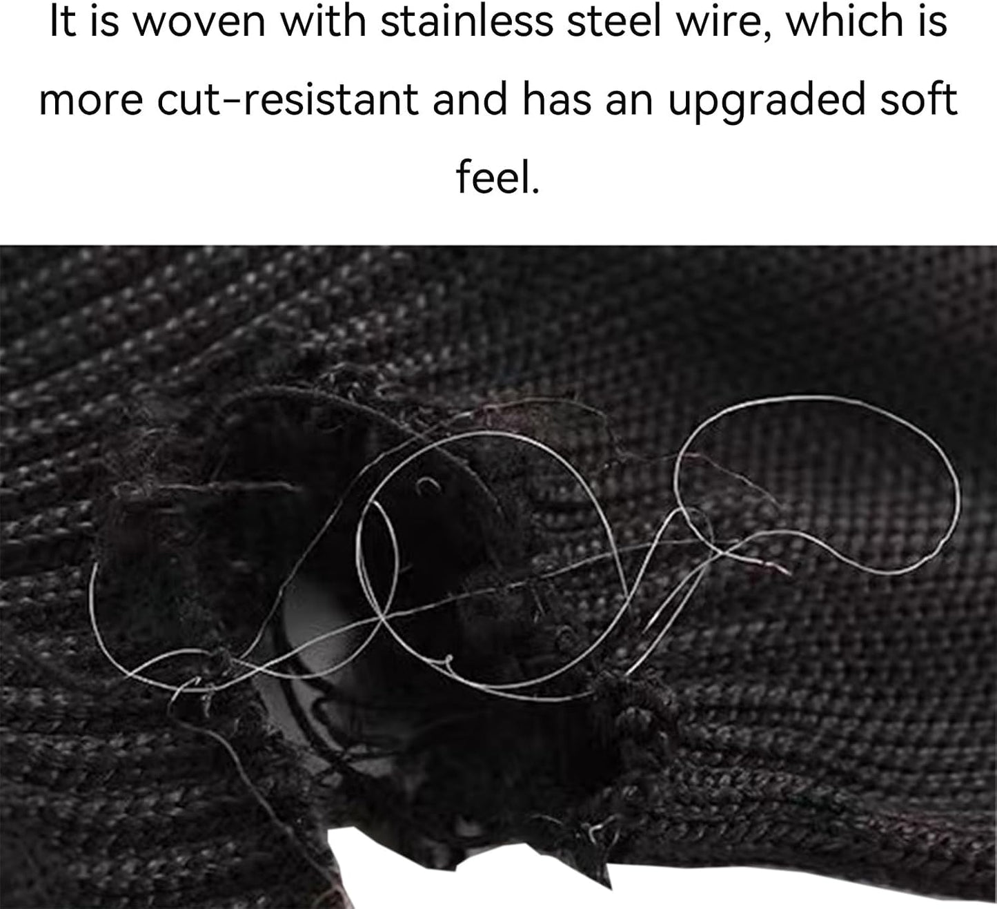 Cut Resistant Gloves Food Grade Level 5 Protection， for Mandolin Slicing Etc(Stainless Steel Wire Braid) 2 Pairs