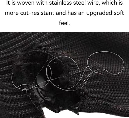 Cut Resistant Gloves Food Grade Level 5 Protection， for Mandolin Slicing Etc(Stainless Steel Wire Braid) 2 Pairs