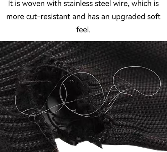 Cut Resistant Gloves Food Grade Level 5 Protection， for Mandolin Slicing Etc(Stainless Steel Wire Braid) 2 Pairs