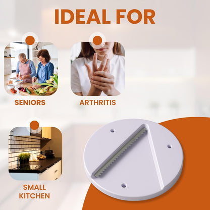 Under Cabinet Jar Opener - Jar Lid and Bottle Opener for Weak Hands - Kitchen Tool for Seniors - Effortless Opening Solution for Arthritis - Easy Installation - White, 7 Inch